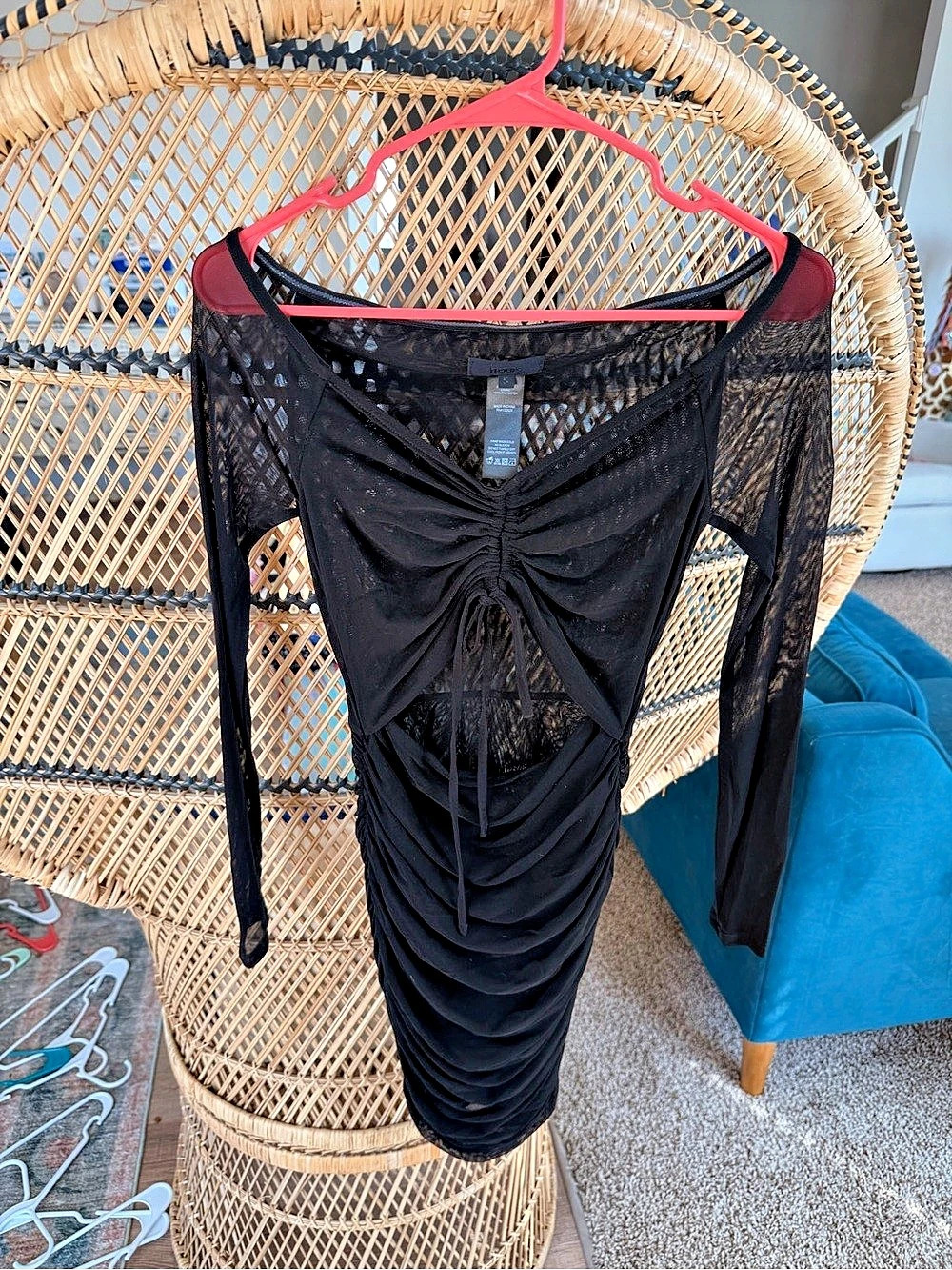 h:ours Ruched Mesh Mini Dress - Picture 4 of 8